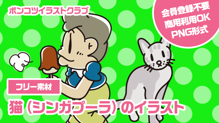 【フリー素材】猫（シンガプーラ）のイラスト