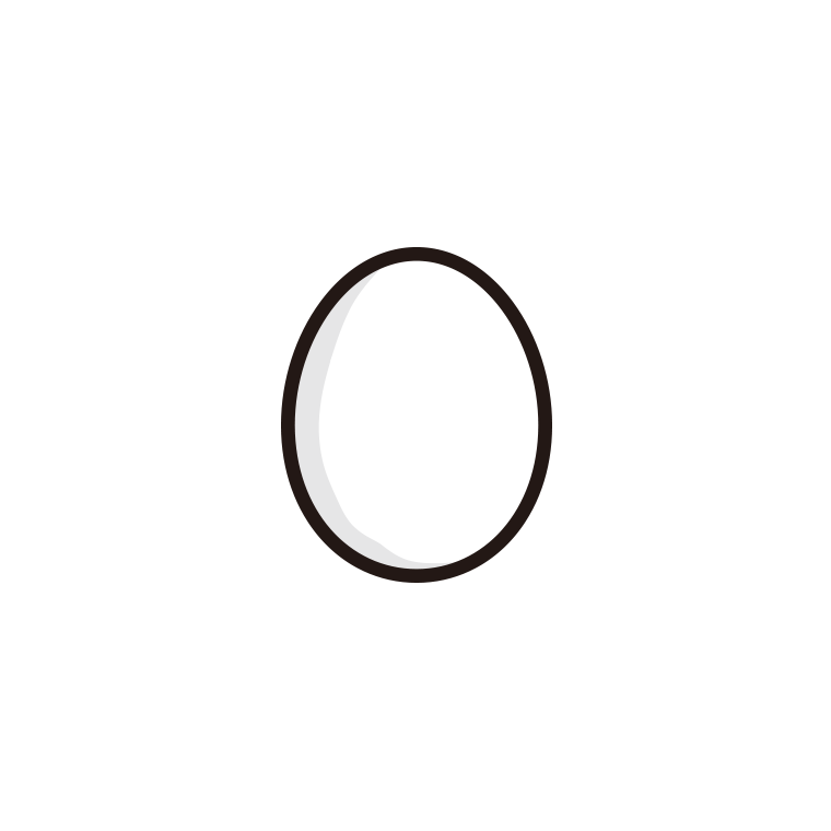 卵（たまご）のイラスト【色あり、背景なし】透過PNG