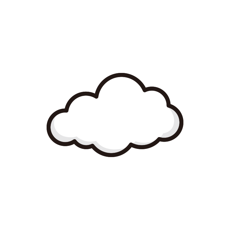 雲（くも）のイラスト【色あり、背景なし】透過PNG