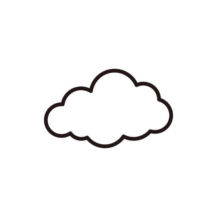 雲（くも）のイラスト【線のみ】透過PNG