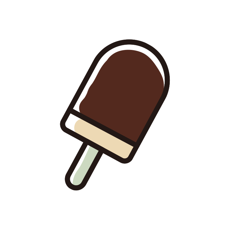 チョコアイスのイラスト【色あり、背景なし】透過PNG