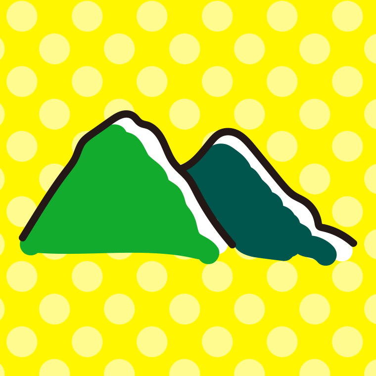 山のイラスト【色、背景あり】PNG