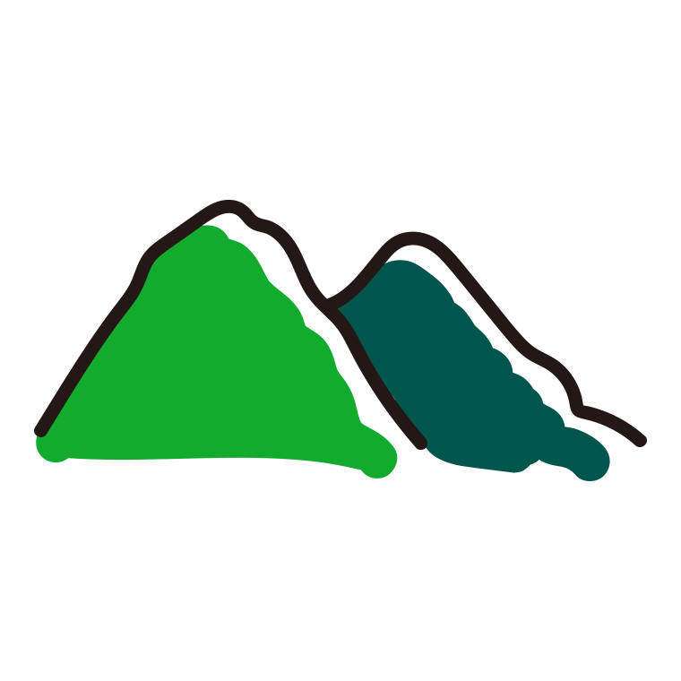 山のイラスト【色あり、背景なし】透過PNG