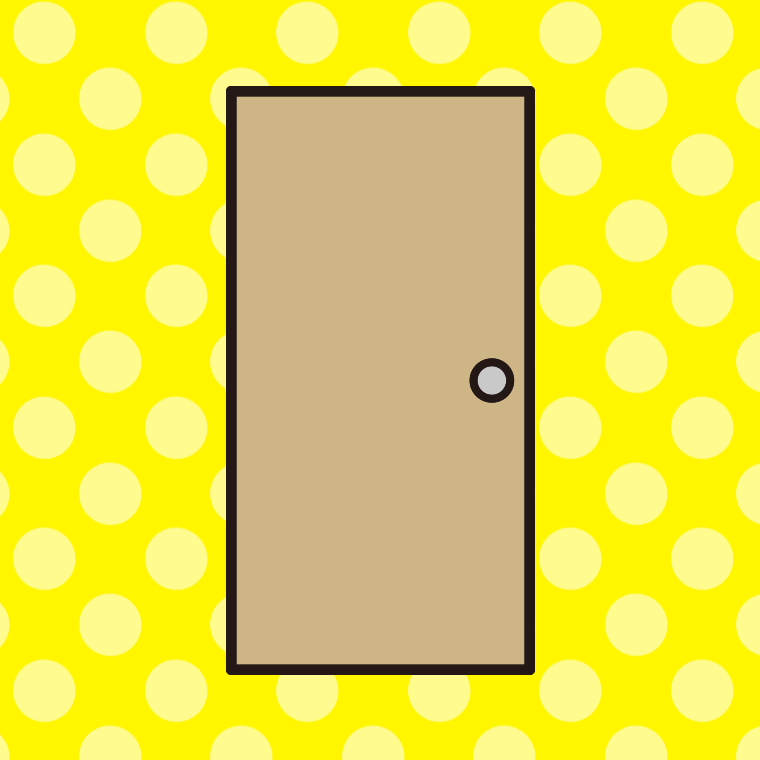 ドアのイラスト【色、背景あり】PNG