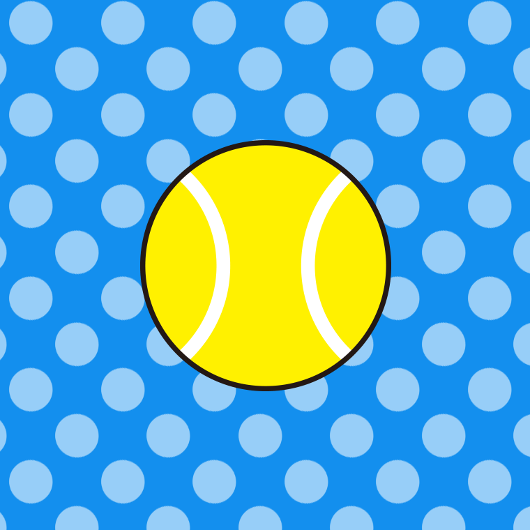 テニスボールのイラスト【色、背景あり】PNG