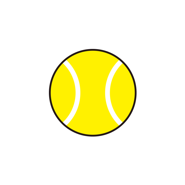 テニスボールのイラスト【色あり、背景なし】透過PNG