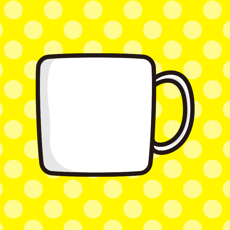 マグカップのイラスト【色、背景あり】PNG