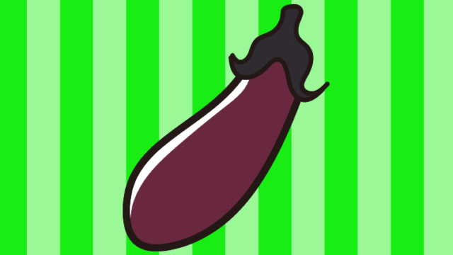ナスのイラスト【色、背景あり】PNG