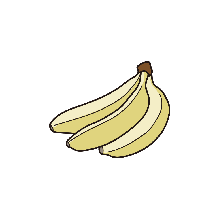 バナナのイラスト【色あり、背景なし】透過PNG