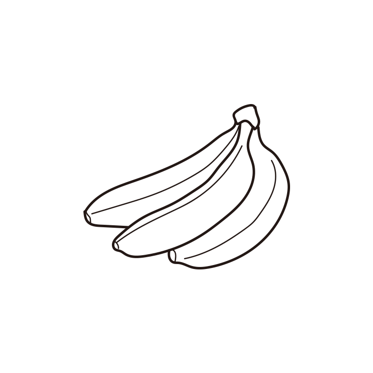 バナナのイラスト【線のみ】透過PNG
