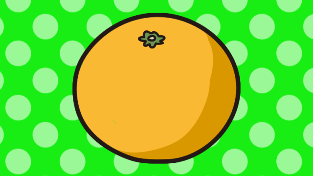 みかんのイラスト【色、背景あり】PNG