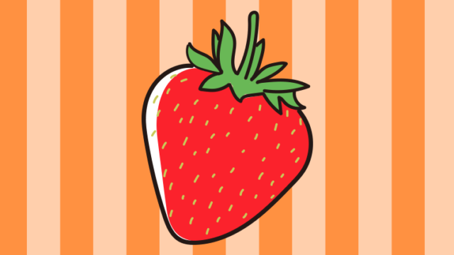 いちごのイラスト【色、背景あり】PNG
