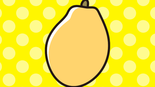 パパイヤのイラスト【色、背景あり】PNG