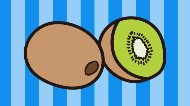 キウイフルーツのイラスト【色、背景あり】PNG
