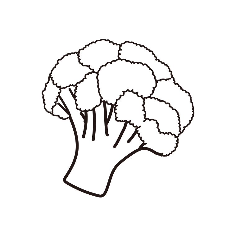 ブロッコリーのイラスト【線のみ】透過PNG