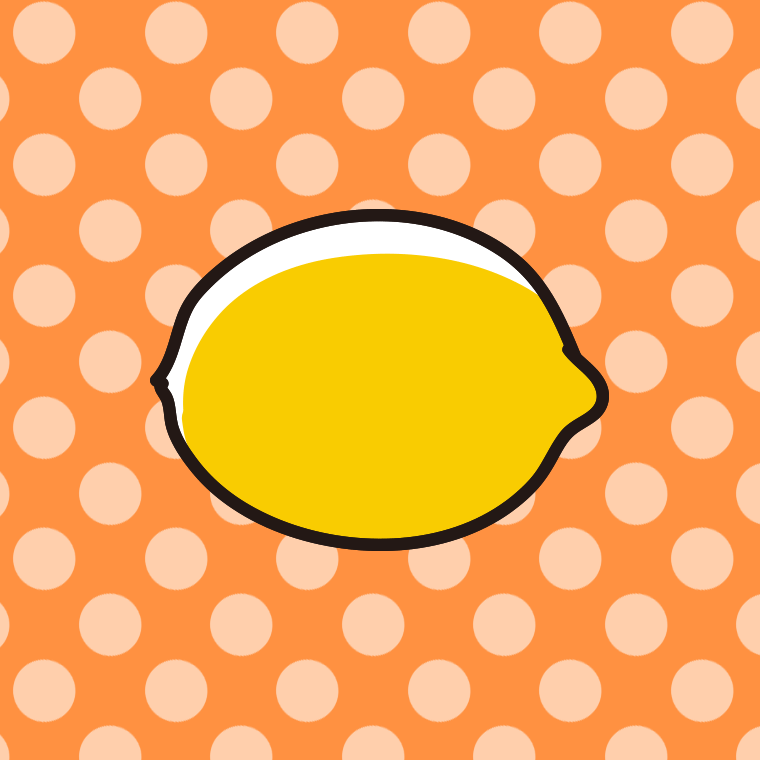 レモンのイラスト【色、背景あり】PNG