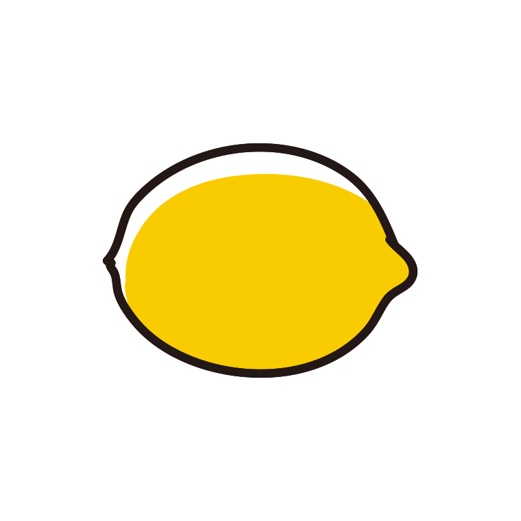 レモンのイラスト【色あり、背景なし】透過PNG