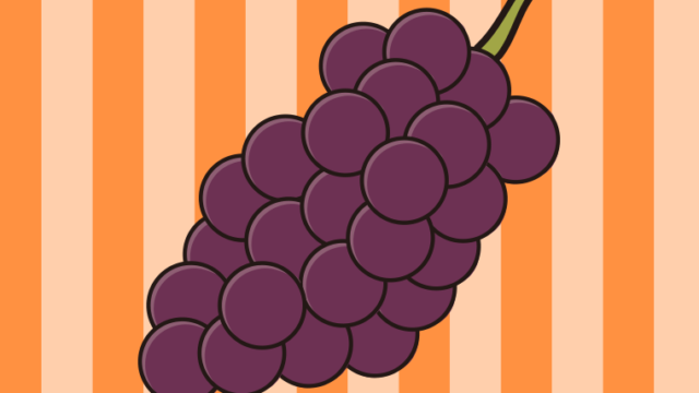 ぶどうのイラスト【色、背景あり】PNG
