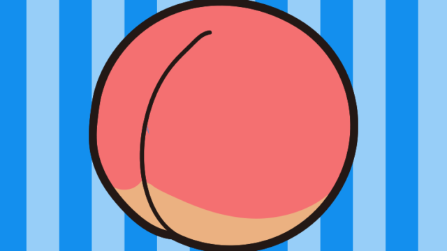 桃のイラスト【色、背景あり】PNG