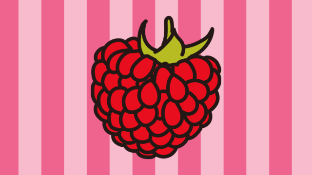 ラズベリーのイラスト【色、背景あり】PNG