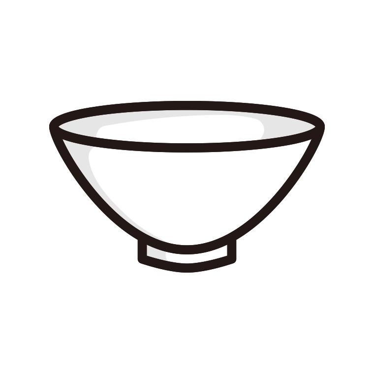 お茶碗のイラスト【色あり、背景なし】透過PNG