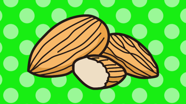 アーモンドのイラスト【色、背景あり】PNG
