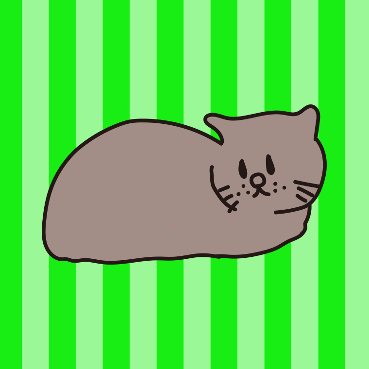 猫（ブリティッシュショートヘア）のイラスト【色、背景あり】PNG