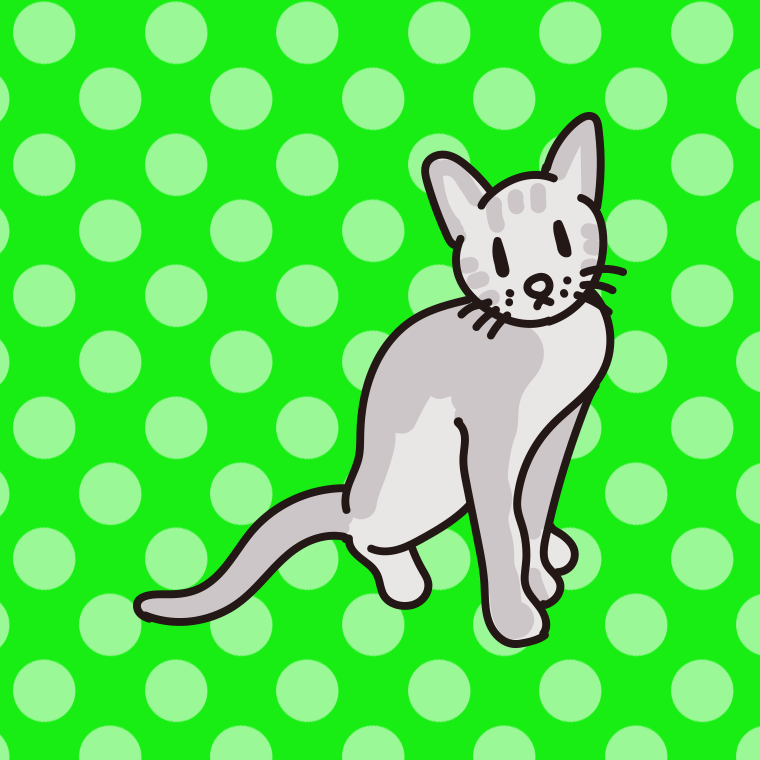 猫（シンガプーラ）のイラスト【色、背景あり】PNG
