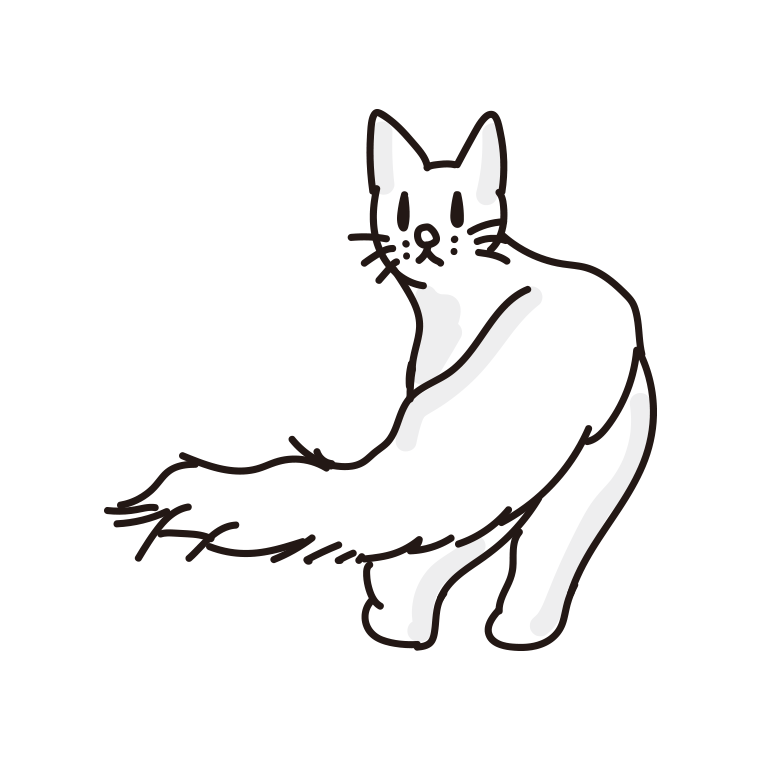 猫（ターキッシュアンゴラ）のイラスト【色あり、背景なし】透過PNG