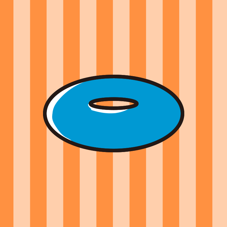 浮き輪のイラスト【色、背景あり】PNG