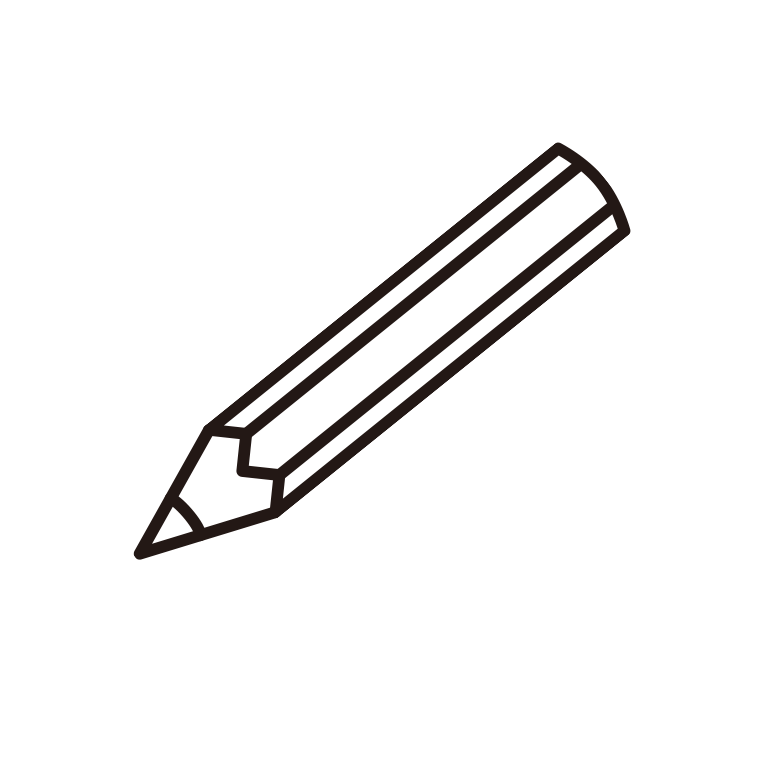 鉛筆（えんぴつ）のイラスト【線のみ】透過PNG