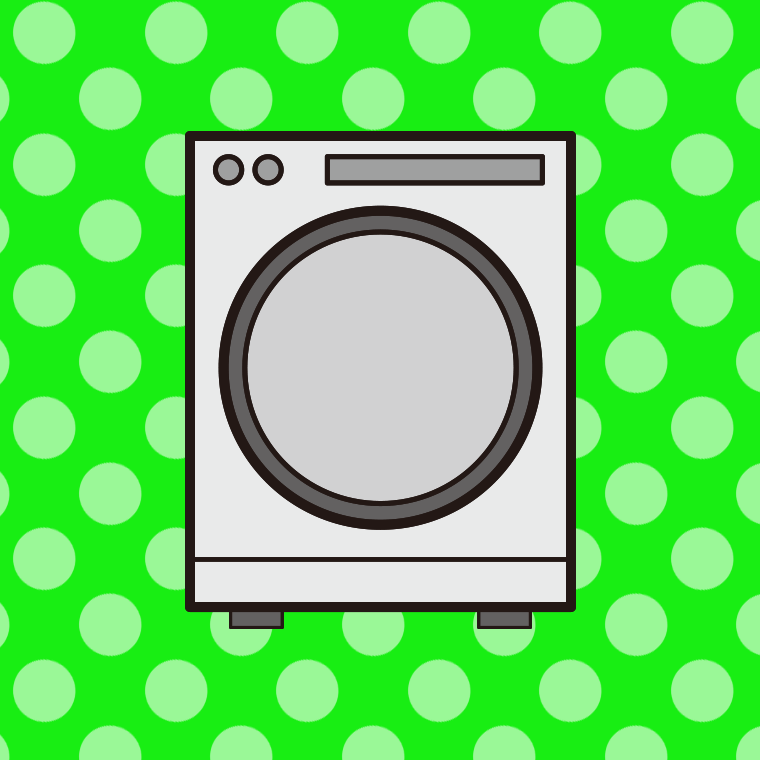 ドラム式洗濯機のイラスト【色、背景あり】PNG