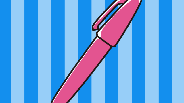 サインペンのイラスト【色、背景あり】PNG