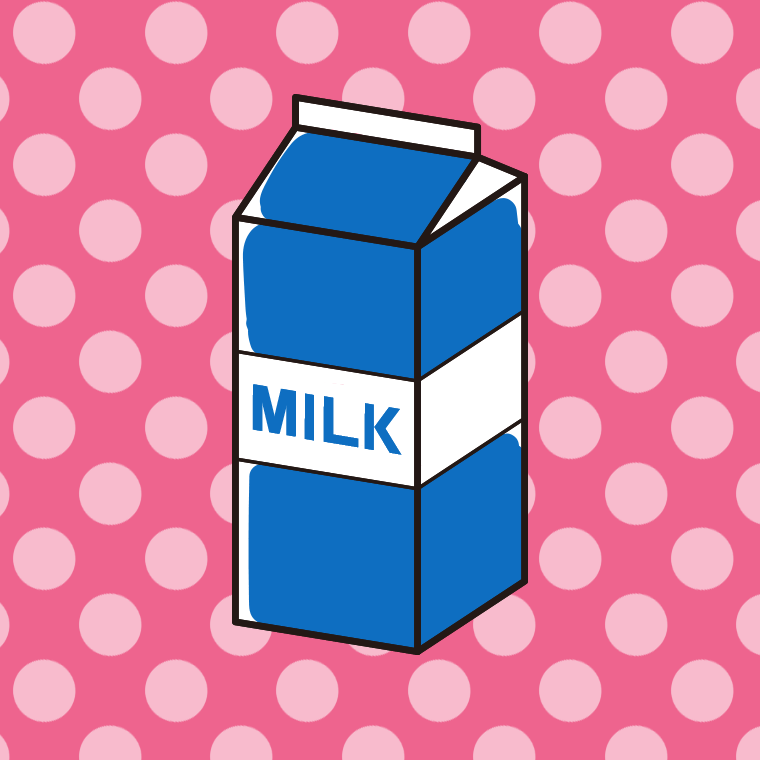牛乳パックのイラスト【色、背景あり】PNG