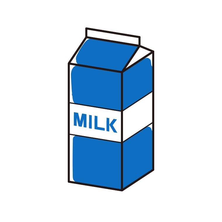 牛乳パックのイラスト【色あり、背景なし】透過PNG