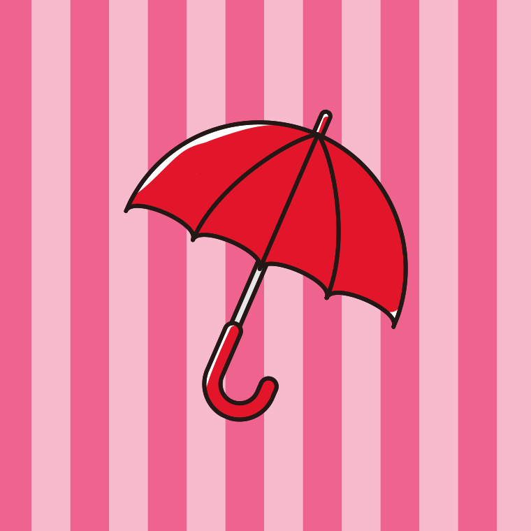 傘のイラスト【色、背景あり】PNG