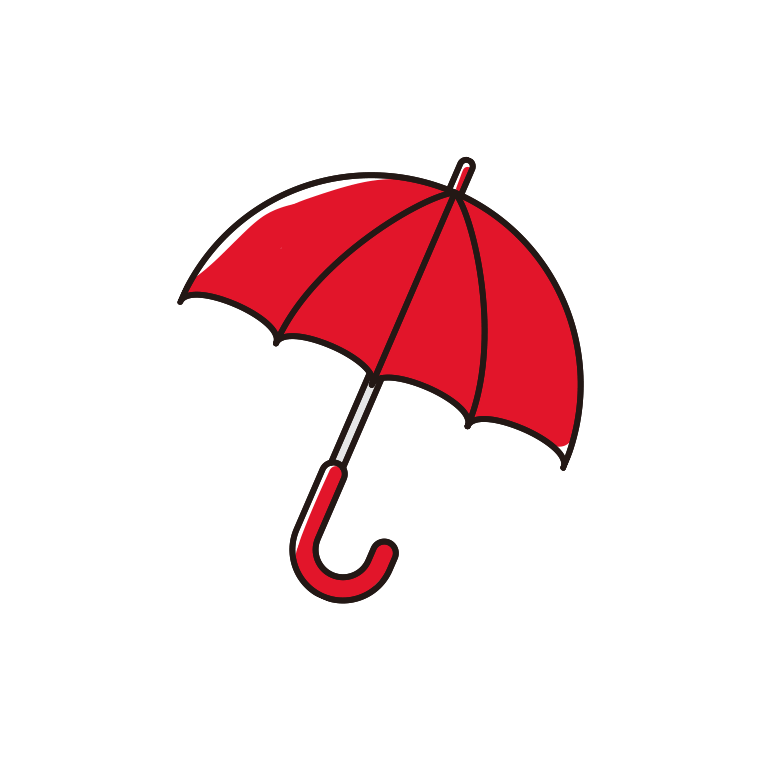 傘のイラスト【色あり、背景なし】透過PNG