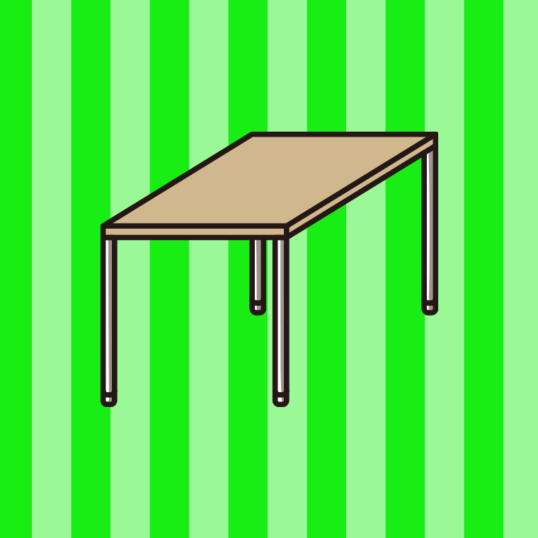 机・テーブルのイラスト【色、背景あり】PNG