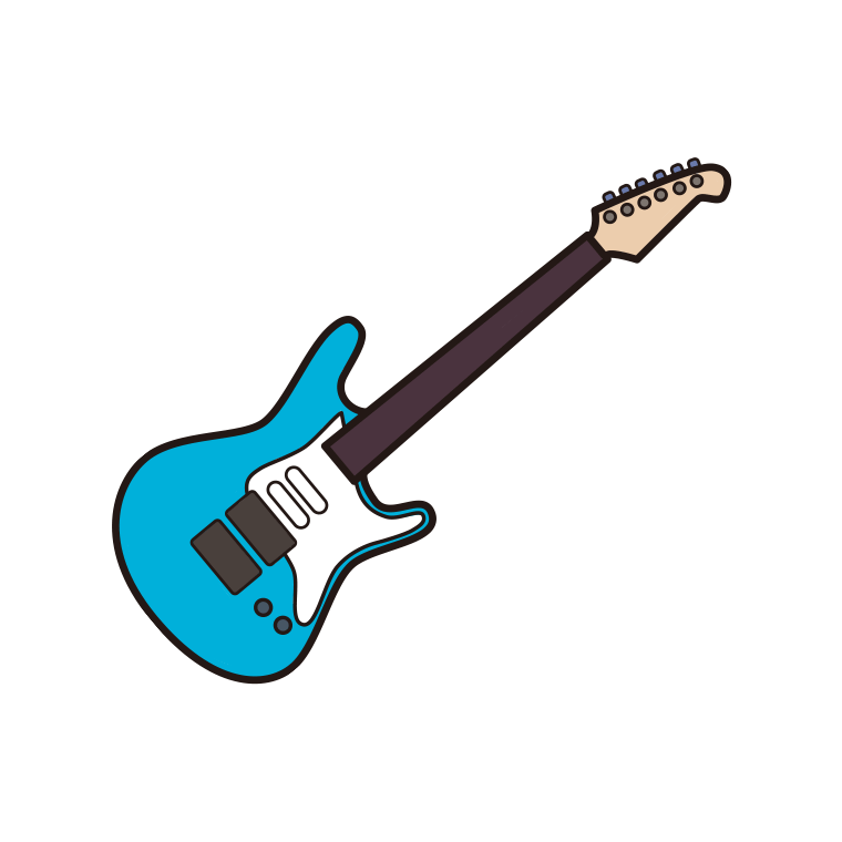 エレキギターのイラスト【色あり、背景なし】透過PNG