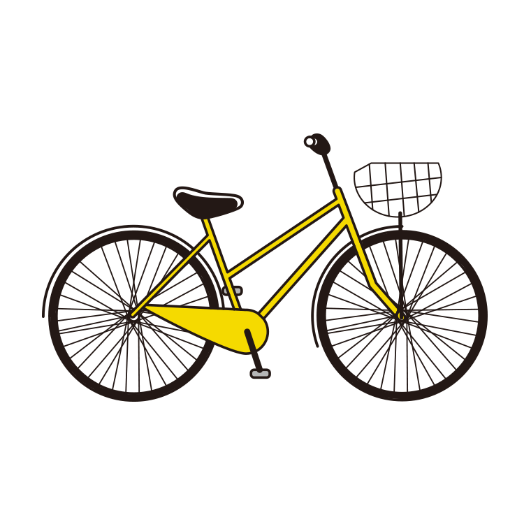 自転車のイラスト【色あり、背景なし】透過PNG