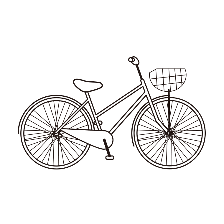 自転車のイラスト【線のみ】透過PNG