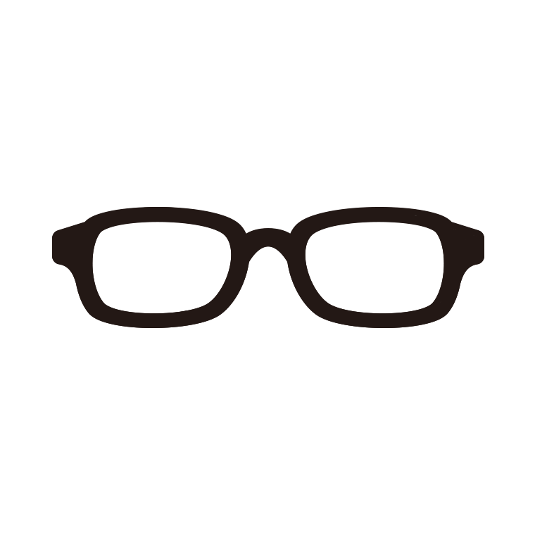 眼鏡（メガネ）のイラスト【色あり、背景なし】透過PNG
