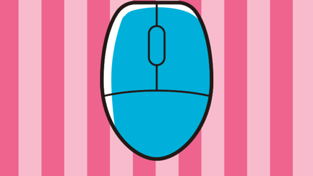 マウスのイラスト【色、背景あり】PNG