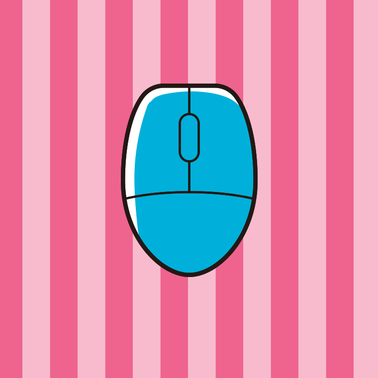 マウスのイラスト【色、背景あり】PNG