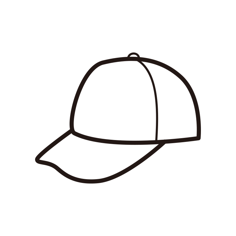 帽子・キャップのイラスト【線のみ】透過PNG