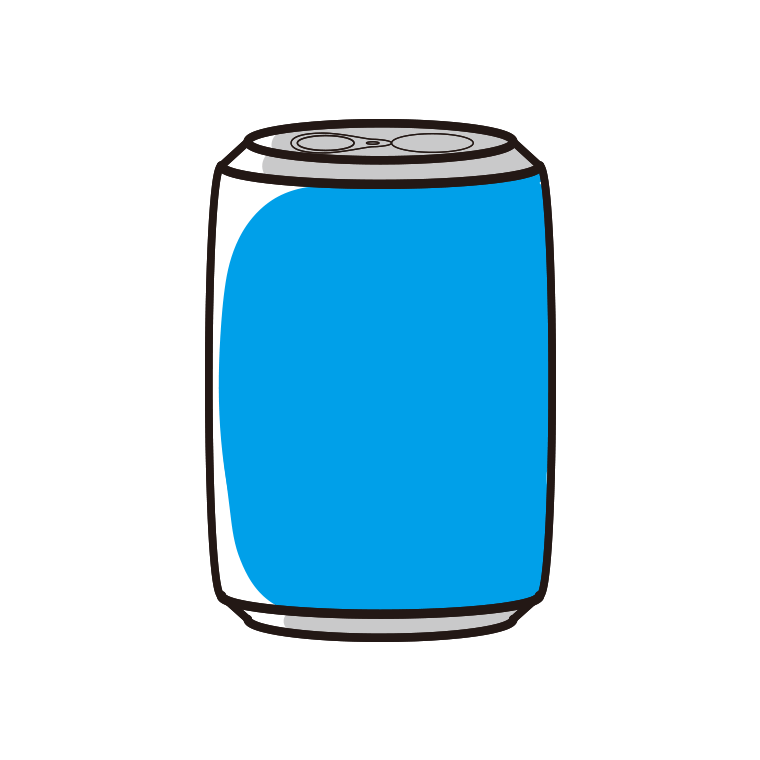 缶ジュース・アルミ缶のイラスト【色あり、背景なし】透過PNG