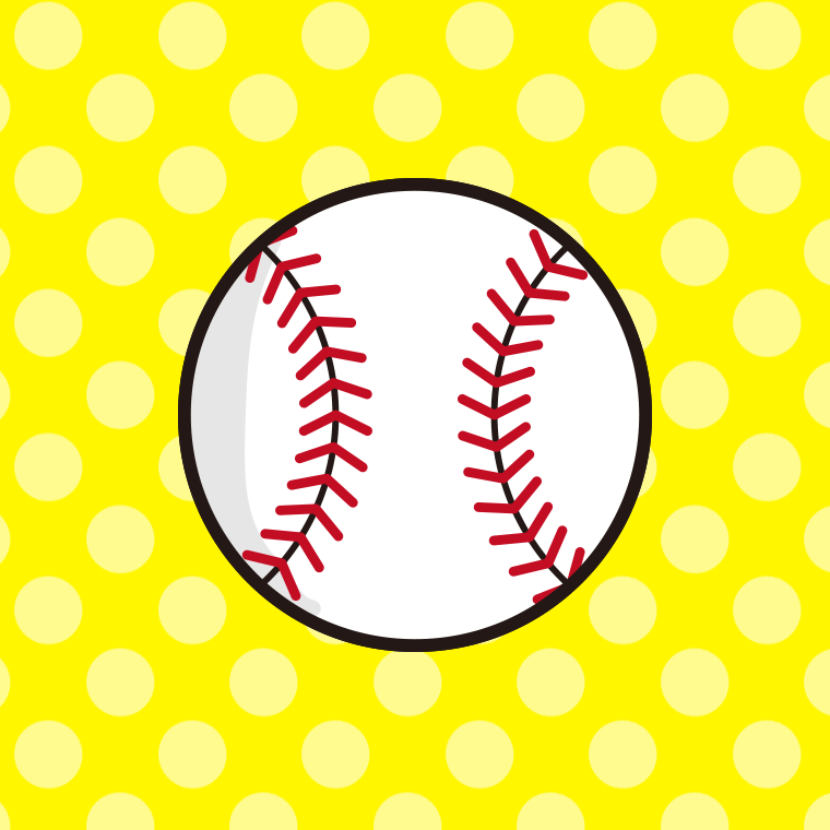野球ボールのイラスト【色、背景あり】PNG