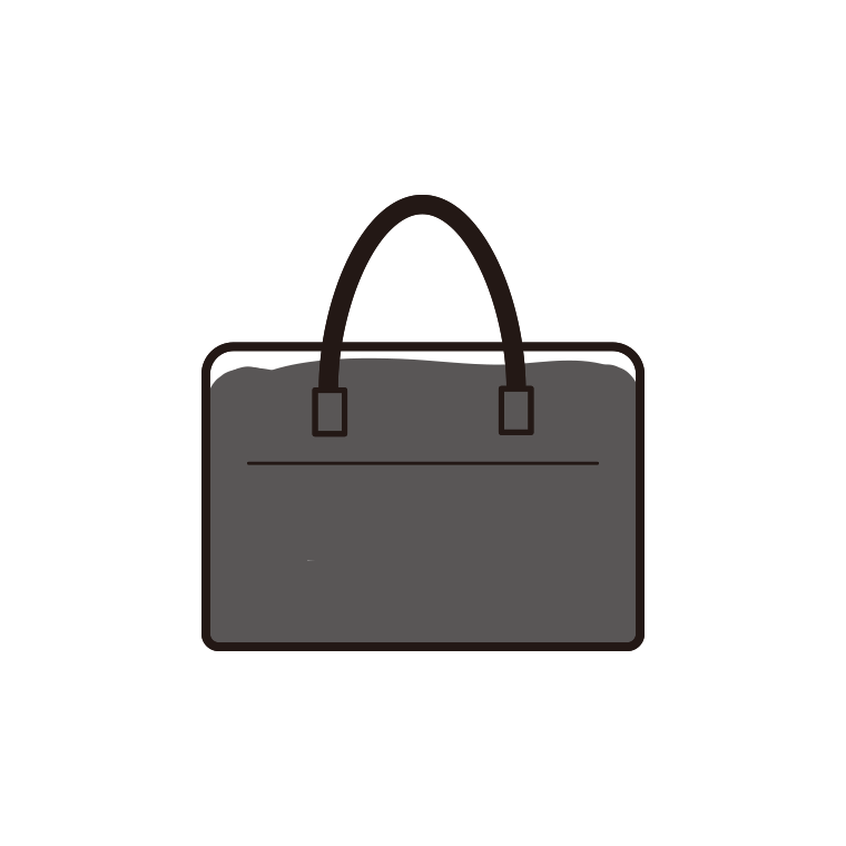 ビジネスバッグのイラスト【色あり、背景なし】透過PNG