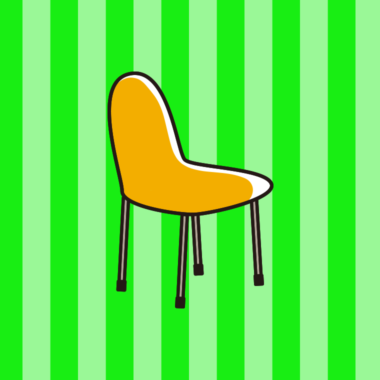 椅子のイラスト【色、背景あり】PNG