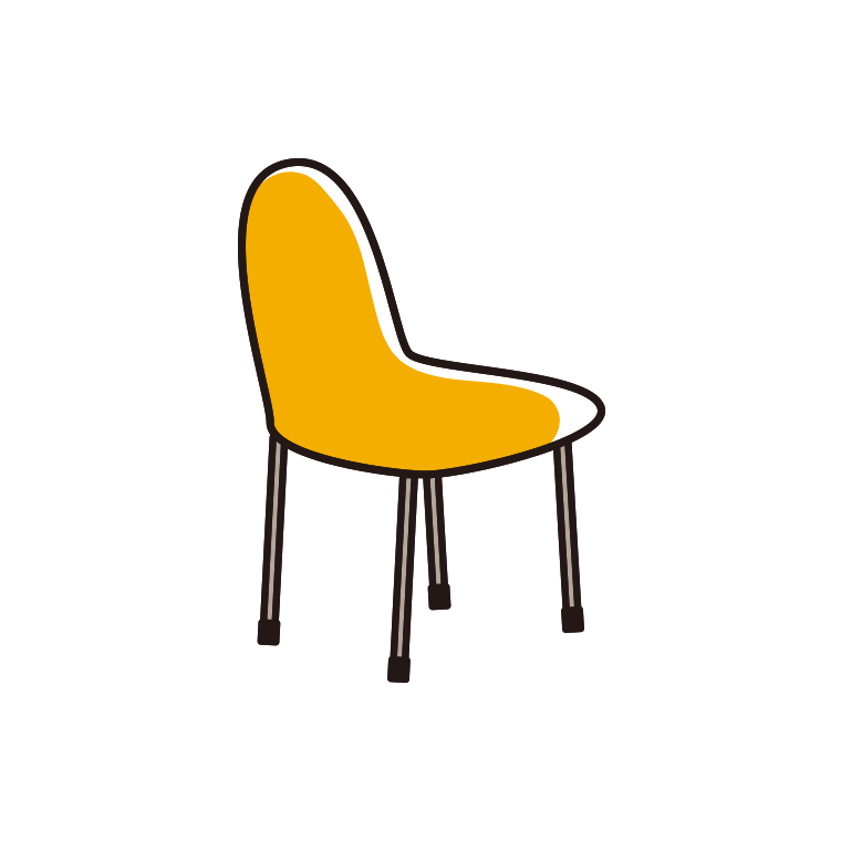 椅子のイラスト【色あり、背景なし】透過PNG
